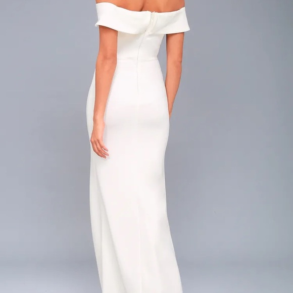 White off the shoulder maxi dress. BNWT - Picture 4 of 5
